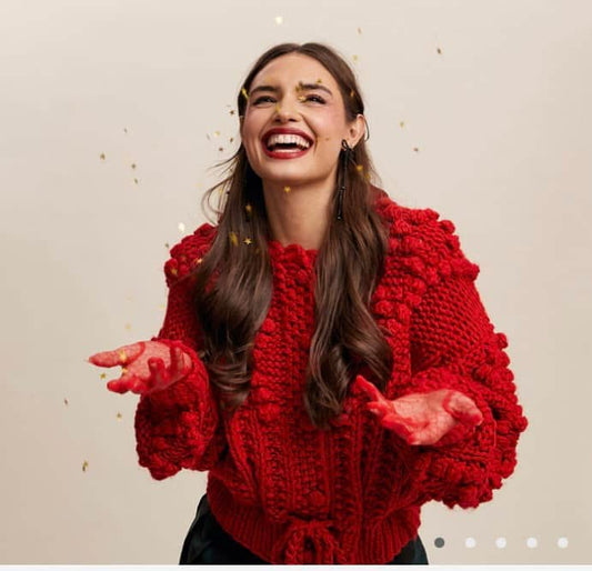 Red Crochet Sweater